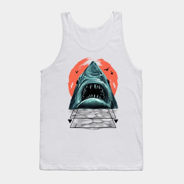 Sharkster Tank Top by Vincent Trinidad Art